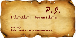 Pödör Jeremiás névjegykártya
